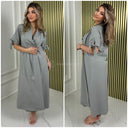 Kleid mit Wickel- und Bindegürtel und Ärmeln zum Binden