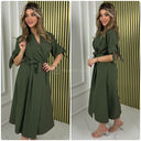 Kleid mit Wickel- und Bindegürtel und Ärmeln zum Binden