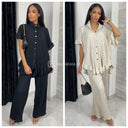 Zigzag Ruffle Set Golden Buttons