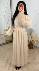 Chiffon Maxi Jurk met Strikdetail op de Rug