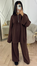 Rib Two-Piece Set met Ritsdetail