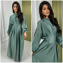 Satin Maxi Pleated Waist Tie Belt Detail