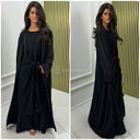 Oversized Kimono+ Dress +  Tie Belt Knot Waist Skirt Set