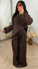 2-Delige Oversized Katoenen Set met Ballonmouwen