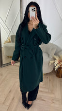 Lange Mantel met Ceintuur en Zakken