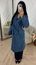 Lange Mantel met Ceintuur en Zakken