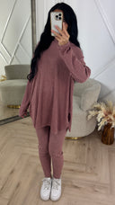 PRE ORDER Teddy Rib Two-Piece Set met Comfort Fit WORDT 20-10 VERZONDEN