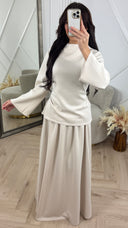 Luxe Rok Set met Hoge Hals en Taillelint