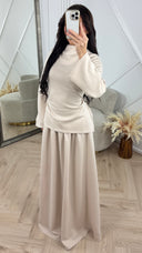 Luxe Rok Set met Hoge Hals en Taillelint