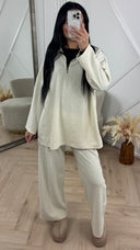 Jacquard Two-Piece Set met Halve Rits