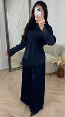 Satijnen Two-Piece Set met Kantdetails