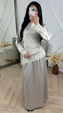 Satijnen Two-Piece Set met Kantdetails