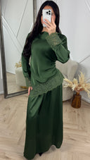 Satijnen Two-Piece Set met Kantdetails