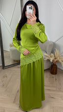 Satijnen Two-Piece Set met Kantdetails