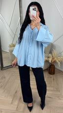 Oversized Blouse met Wijde Mouwen