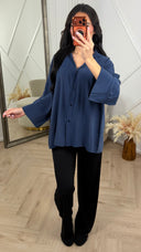 Oversized Blouse met Wijde Mouwen
