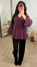 Oversized Blouse met Wijde Mouwen