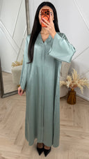 Satijnen Maxi Jurk met V-Hals