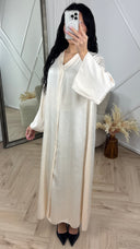 Satijnen Maxi Jurk met V-Hals