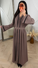 Abaya Maxi Jurk met Ritssluiting en Sierband