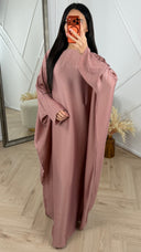 Abaya Jurk met Strass Details en Cape Mouwen