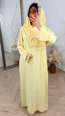 Abaya Jurk met Losse Hoofddoek en Kantafwerking
