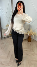 Satijnen Top met Kantafwerking