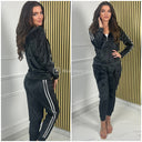 Velvet 2pcs Zip Set Two Stripes 147