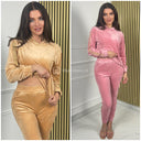 Velvet 2pcs Set Basic Glitter Stripe 293