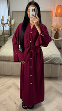 Maxi Abaya met Parelknopen en Ceintuur