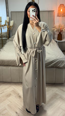 Maxi Abaya met Parelknopen en Ceintuur