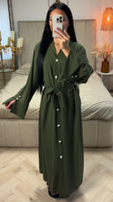Maxi Abaya met Parelknopen en Ceintuur