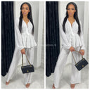 Glossy Zigzag Tie Belt Set