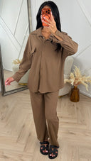 2-Delig Dames Set met Structuurstof en Blouse