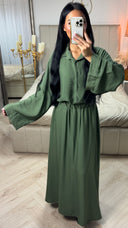 2-Delige Set met Blouse en Maxi Rok – Viscoseblend