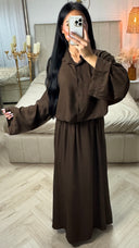 2-Delige Set met Blouse en Maxi Rok – Viscoseblend