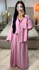 2-Delige Set met Blouse en Maxi Rok – Viscoseblend