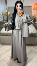 2-Delige Set met Blouse en Maxi Rok – Viscoseblend