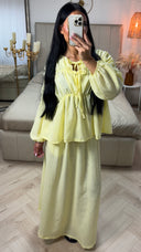 2-Delige Set met Plissé Blouse en Maxi Rok