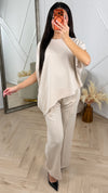 2-Piece Set met Asymmetrische Top en Rechte Broek