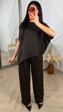 2-Piece Set met Asymmetrische Top en Rechte Broek