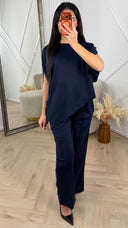 2-Piece Set met Asymmetrische Top en Rechte Broek