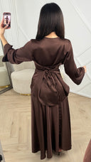 2-Piece Set met Glanzende Structuur en Strikdetail