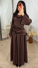 2-Piece Set met Glanzende Structuur en Strikdetail