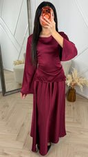 2-Piece Set met Glanzende Structuur en Strikdetail