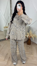 2-Piece Set met Paisley Print en Structuurstof