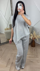 2-Piece Set met Asymmetrische Top en Rechte Broek