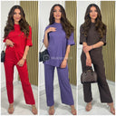 Short Folded Sleeves Thin Ribbed Musthave Set