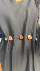 2-Delige Viscoseblend Set met Marmeren Knopen en Wijde Broek