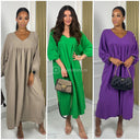 Soft Cheesecloth V Neck Dress